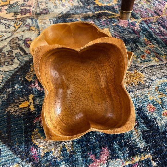 2 Vintage Monkey Pod Boho Wood Bowls - Picture 4 of 12